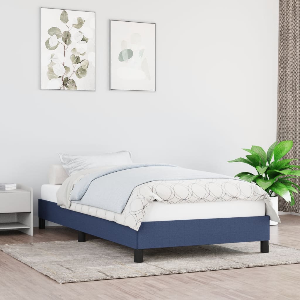 sengeramme uden madras 90x200 cm stof blå