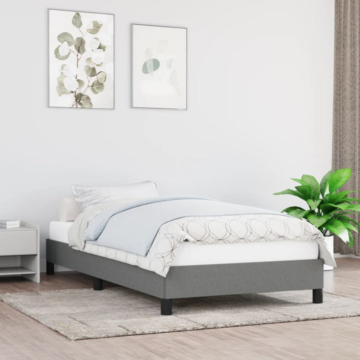 Sengeramme uden madras Mørkegrå 100x200 cm Stof