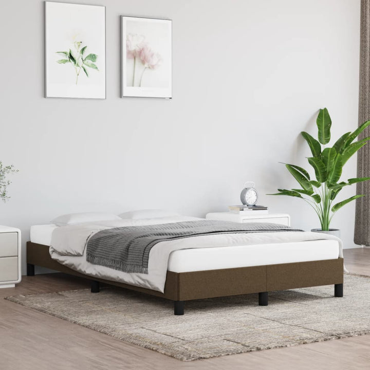 Sengeramme uden madras Mørkebrun 120x200 cm Stof