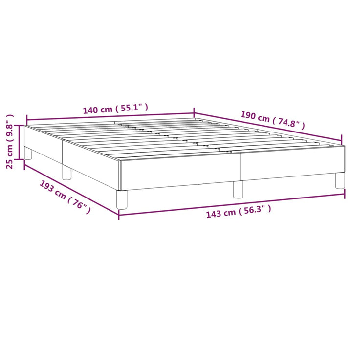 sengeramme uden madras 140x190 cm stof sort