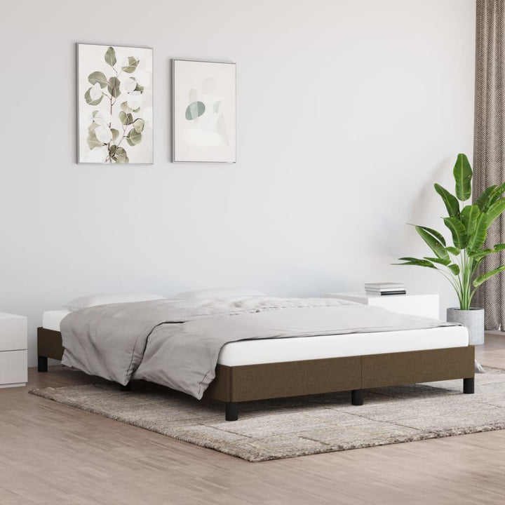 sengeramme uden madras 140x190 cm stof mørkebrun