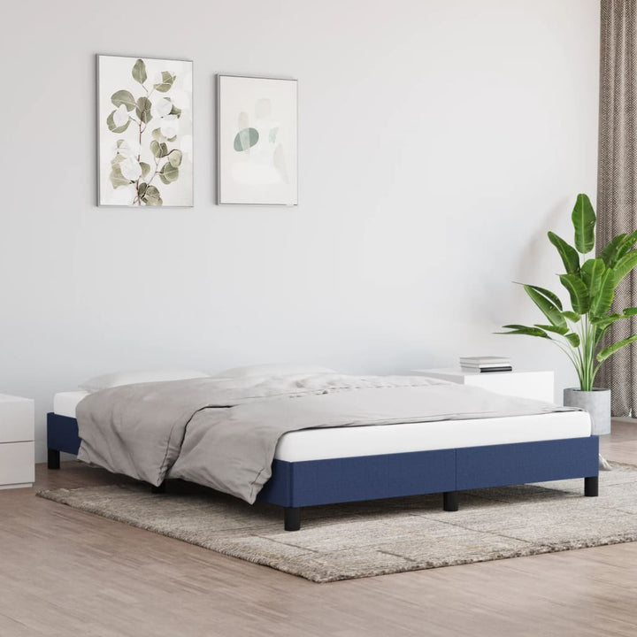 sengeramme uden madras 140x190 cm stof blå