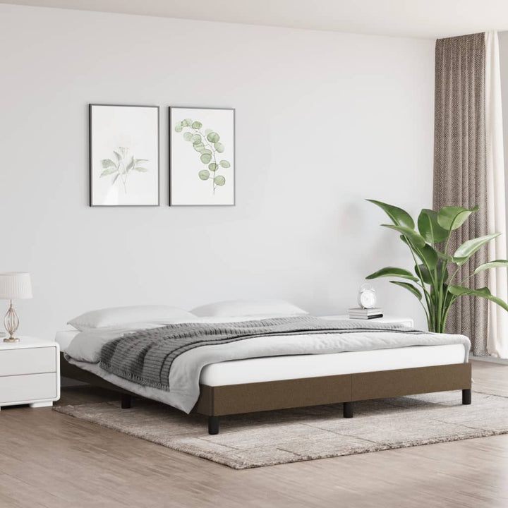 sengeramme uden madras 160x200 cm stof mørkebrun