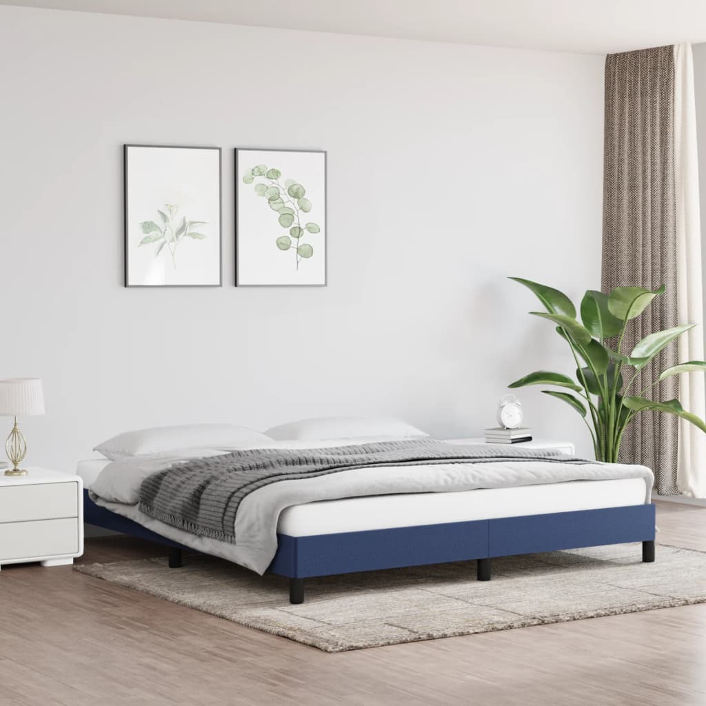 sengeramme uden madras 160x200 cm stof blå