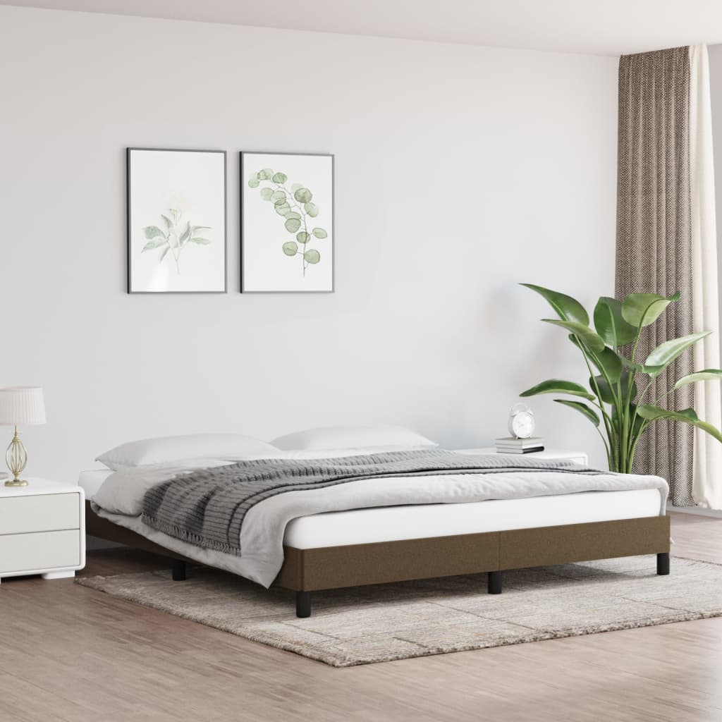sengeramme uden madras 180x200 cm stof mørkebrun