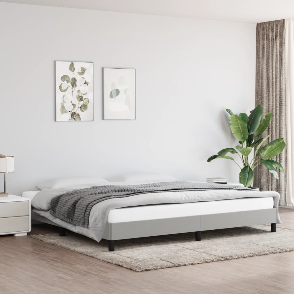 sengeramme uden madras 200x200 cm stof lysegrå