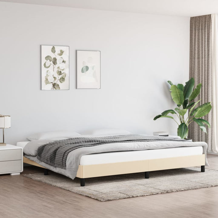 sengeramme uden madras 200x200 cm stof cremefarvet