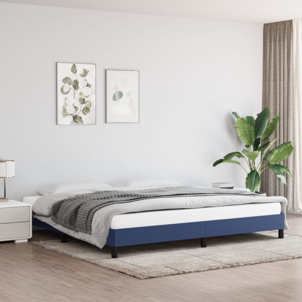 sengeramme uden madras 200x200 cm stof blå