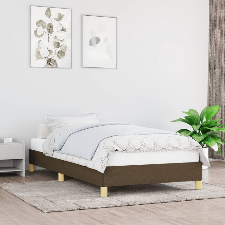 Sengeramme uden madras Mørkebrun 80x200 cm Stof