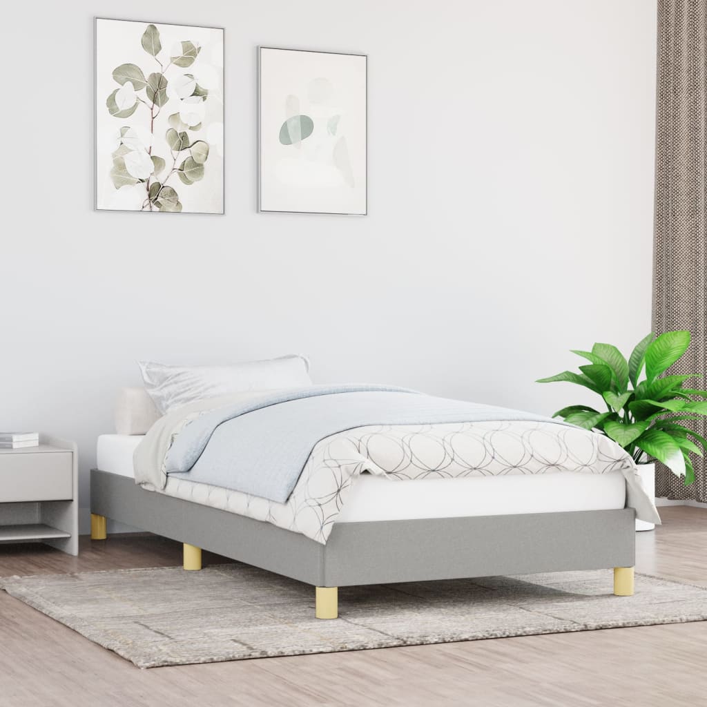 Sengeramme uden madras Lysegrå 90x190 cm Stof
