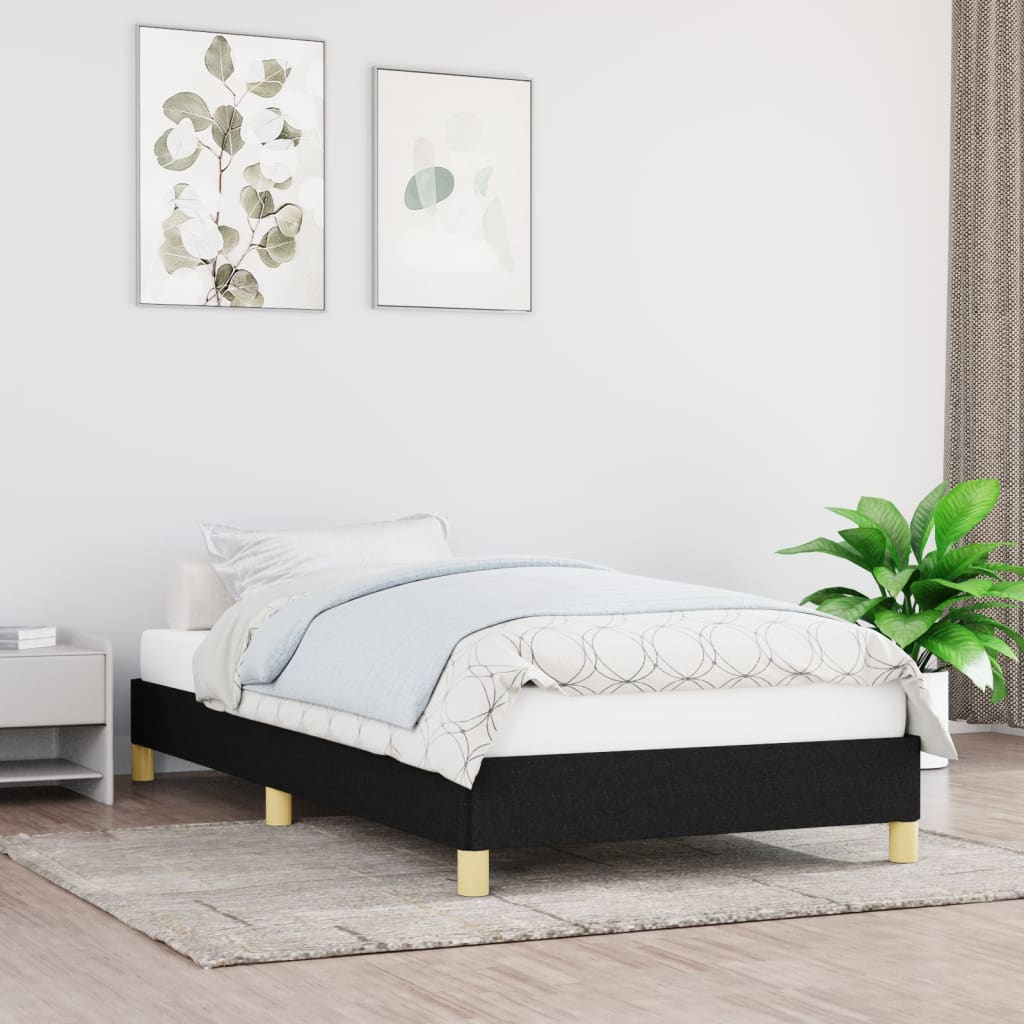 sengeramme uden madras 90x200 cm stof sort