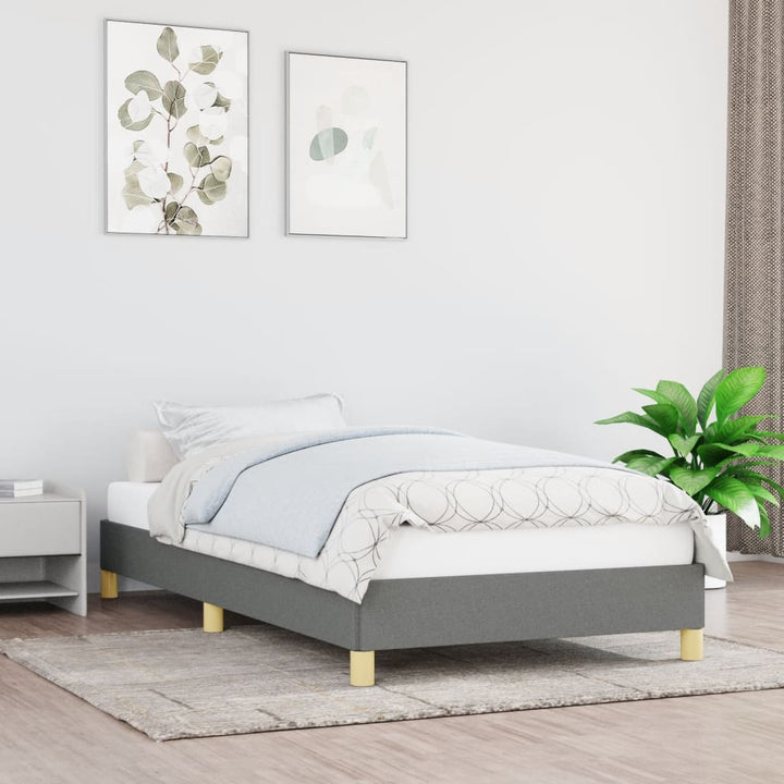 Sengeramme uden madras Mørkegrå 100x200 cm Stof