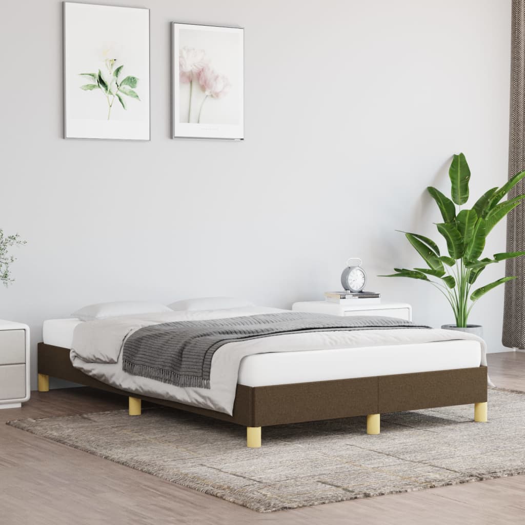 Sengeramme uden madras Mørkebrun 120x200 cm Stof