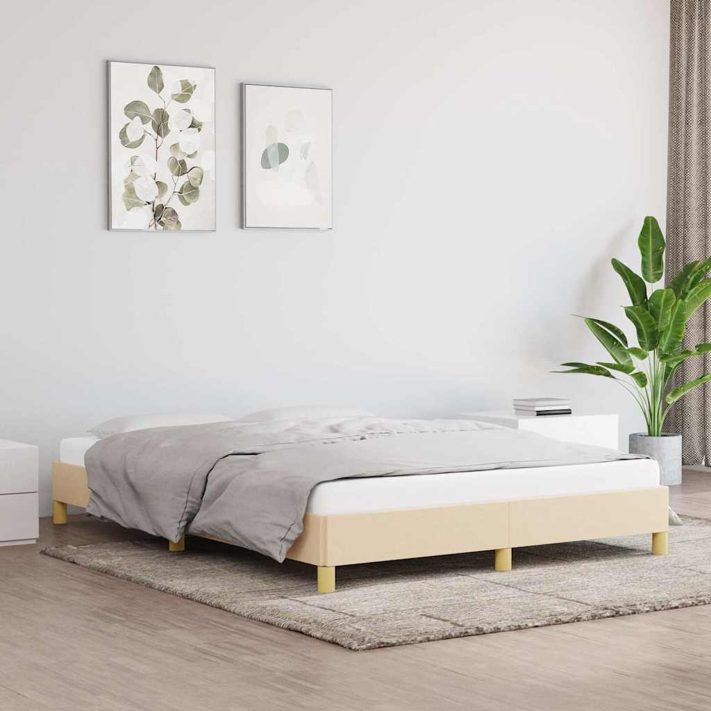 sengeramme uden madras 140x190 cm stof cremefarvet