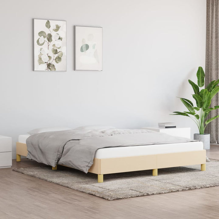 sengeramme uden madras 160x200 cm stof cremefarvet