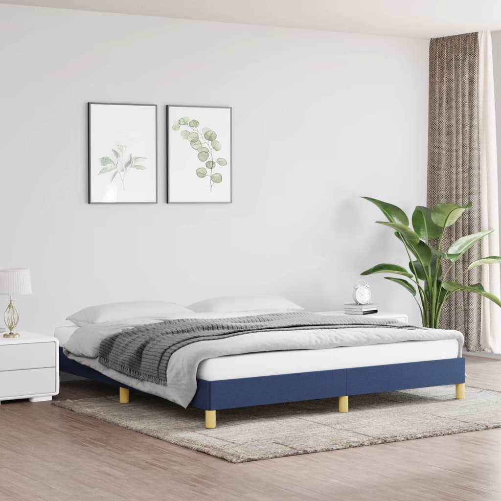 sengeramme uden madras 180x200 cm stof blå