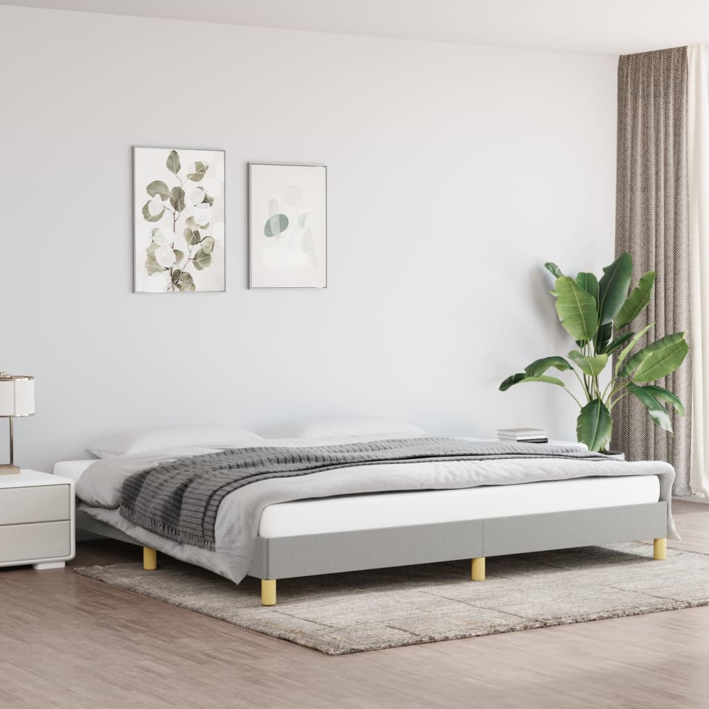 sengeramme uden madras 200x200 cm stof lysegrå