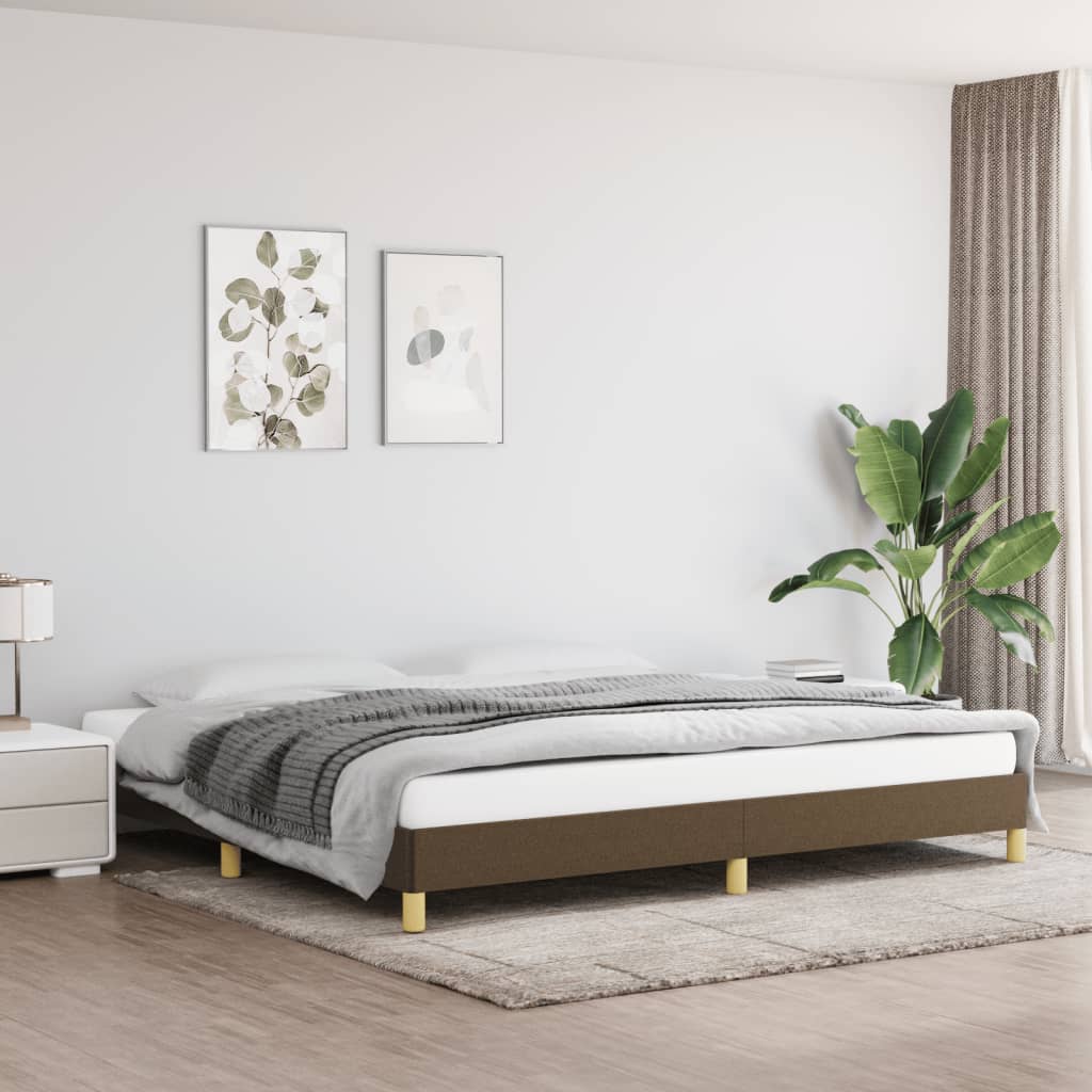 sengeramme uden madras 200x200 cm stof mørkebrun