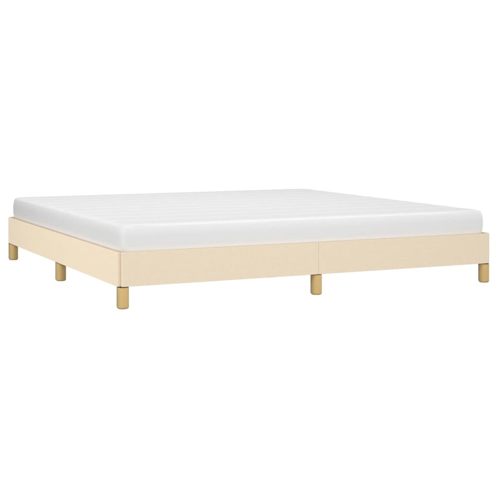 sengeramme uden madras 200x200 cm stof cremefarvet