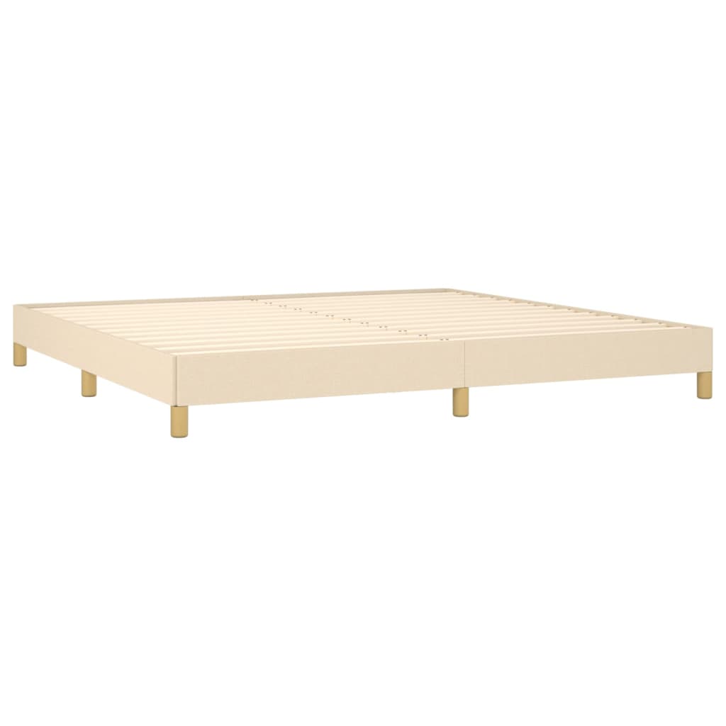 sengeramme uden madras 200x200 cm stof cremefarvet