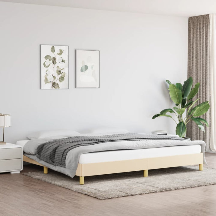 sengeramme uden madras 200x200 cm stof cremefarvet