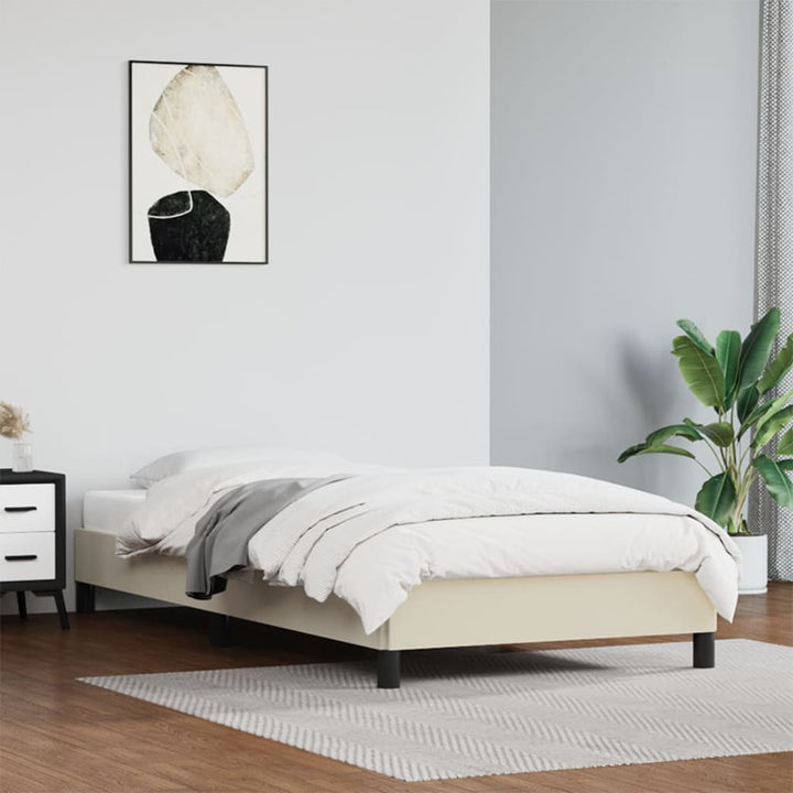 sengeramme 90x190 cm kunstlæder brun