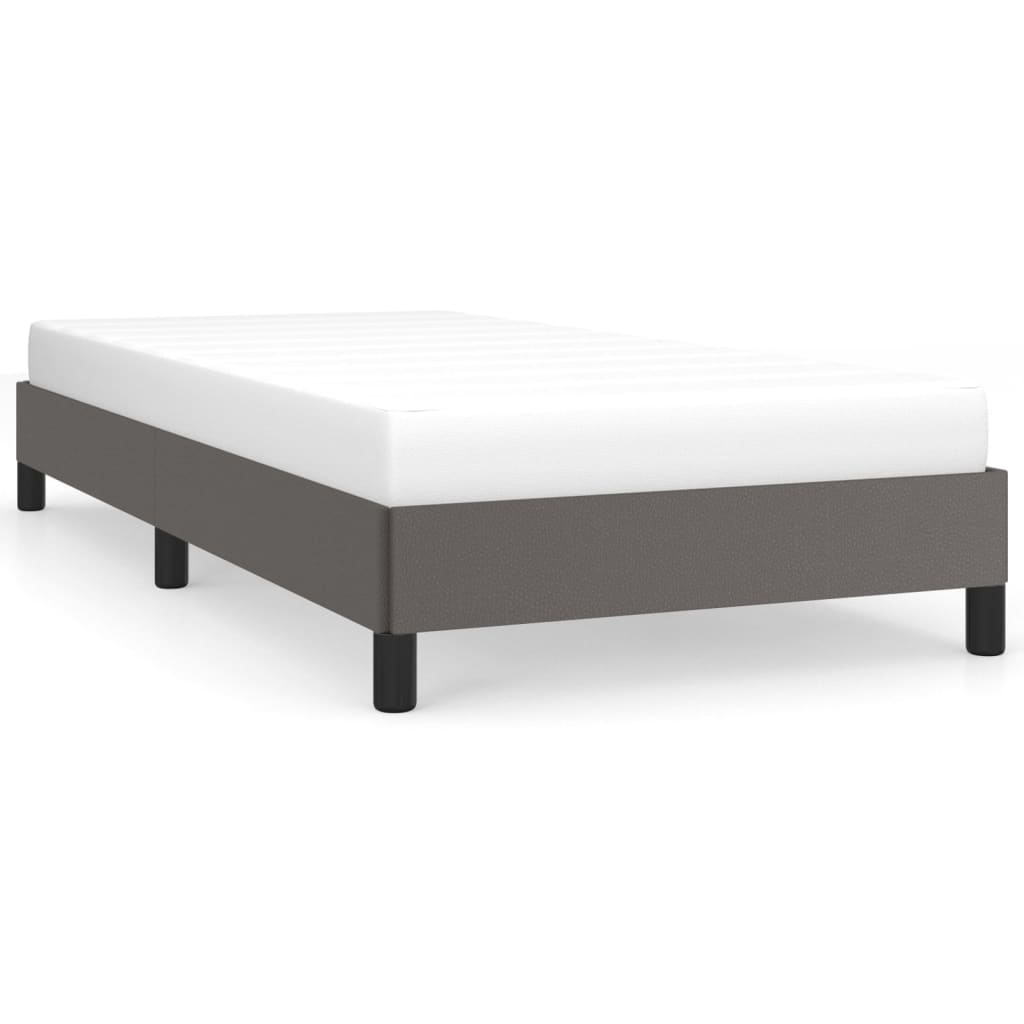 sengeramme 90x190 cm kunstlæder grå