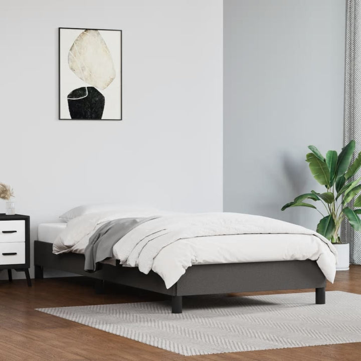 sengeramme 90x190 cm kunstlæder grå