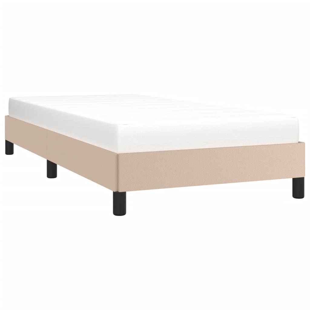 sengeramme 90x190 cm kunstlæder cappuccinofarvet
