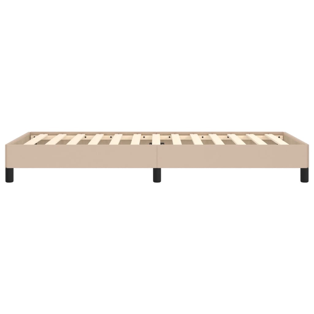 sengeramme 90x190 cm kunstlæder cappuccinofarvet