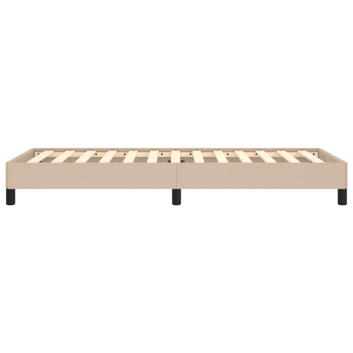sengeramme 90x190 cm kunstlæder cappuccinofarvet
