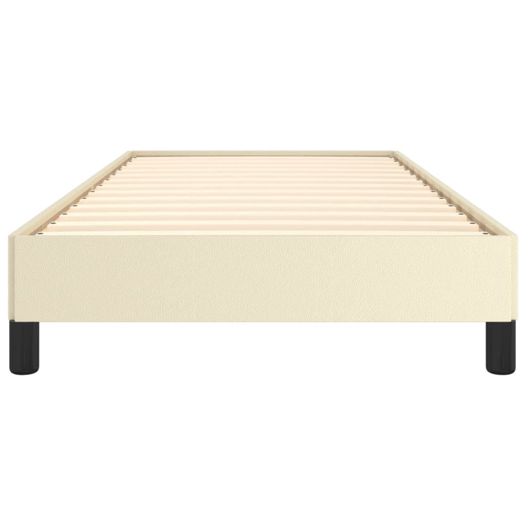 sengeramme 90x200 cm kunstlæder cremefarvet