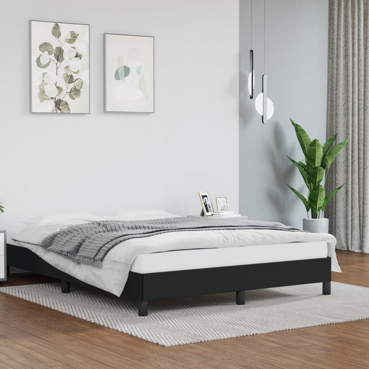 sengeramme 140x190 cm kunstlæder sort