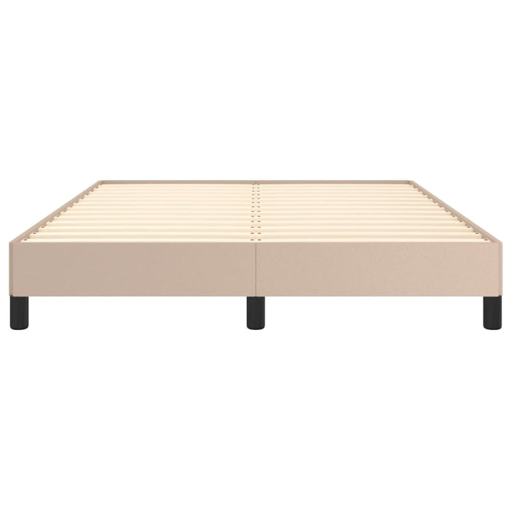 sengeramme 140x190 cm kunstlæder cappuccinofarvet