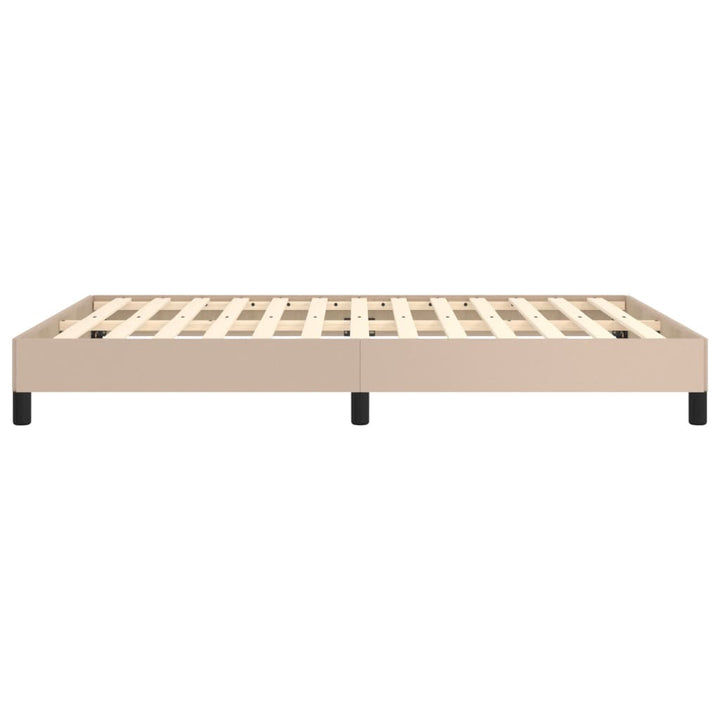 sengeramme 140x190 cm kunstlæder cappuccinofarvet