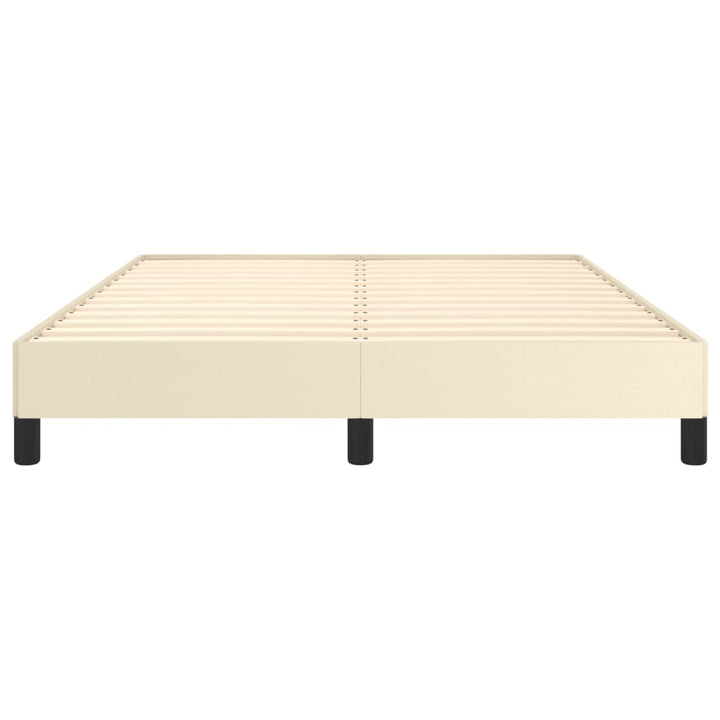 sengeramme 140x200 cm kunstlæder cremefarvet