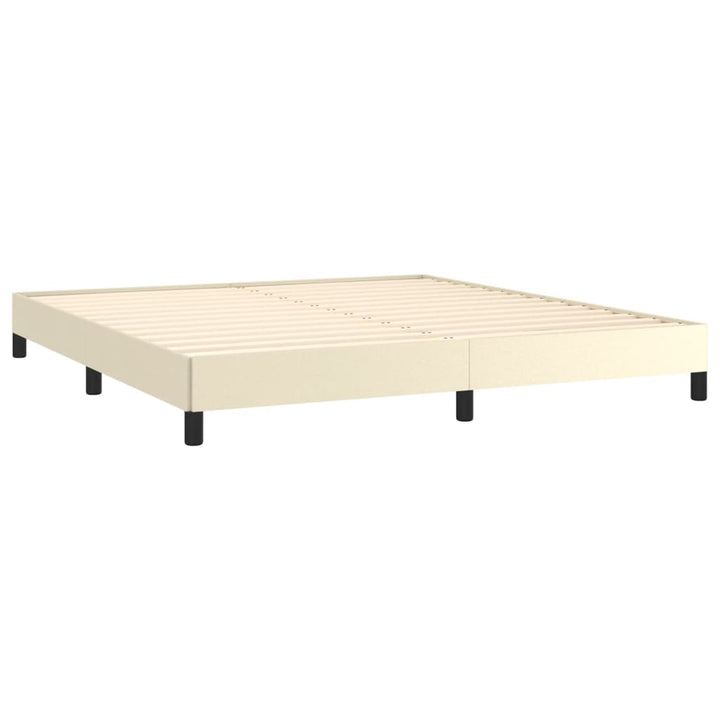 sengeramme 160x200 cm kunstlæder cremefarvet