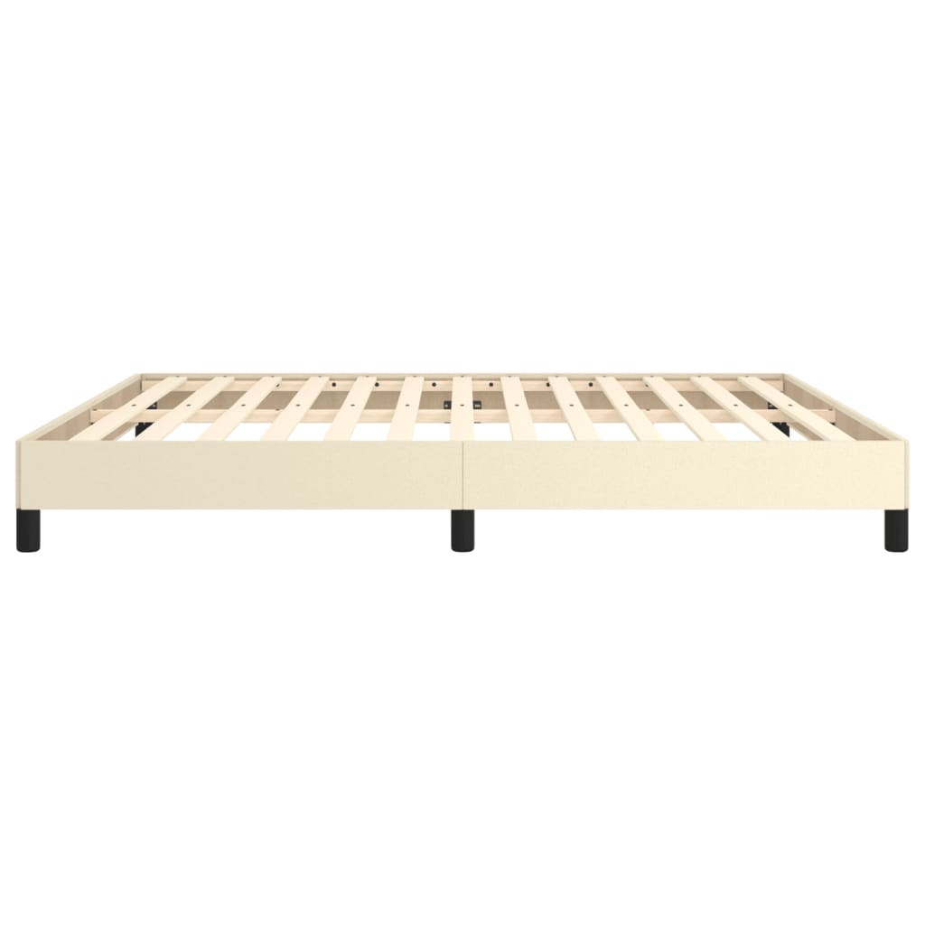 sengeramme 160x200 cm kunstlæder cremefarvet