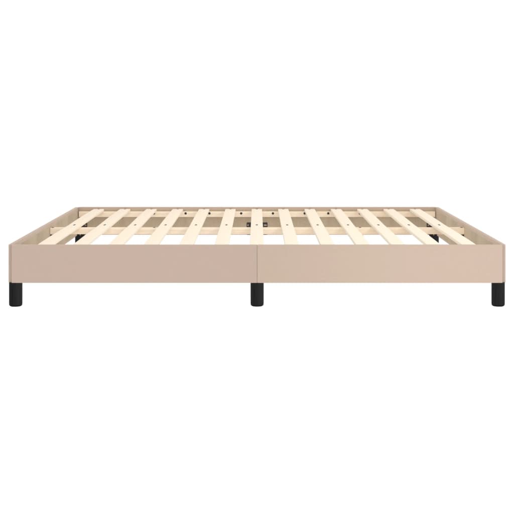 sengeramme 160x200 cm kunstlæder cappuccinofarvet
