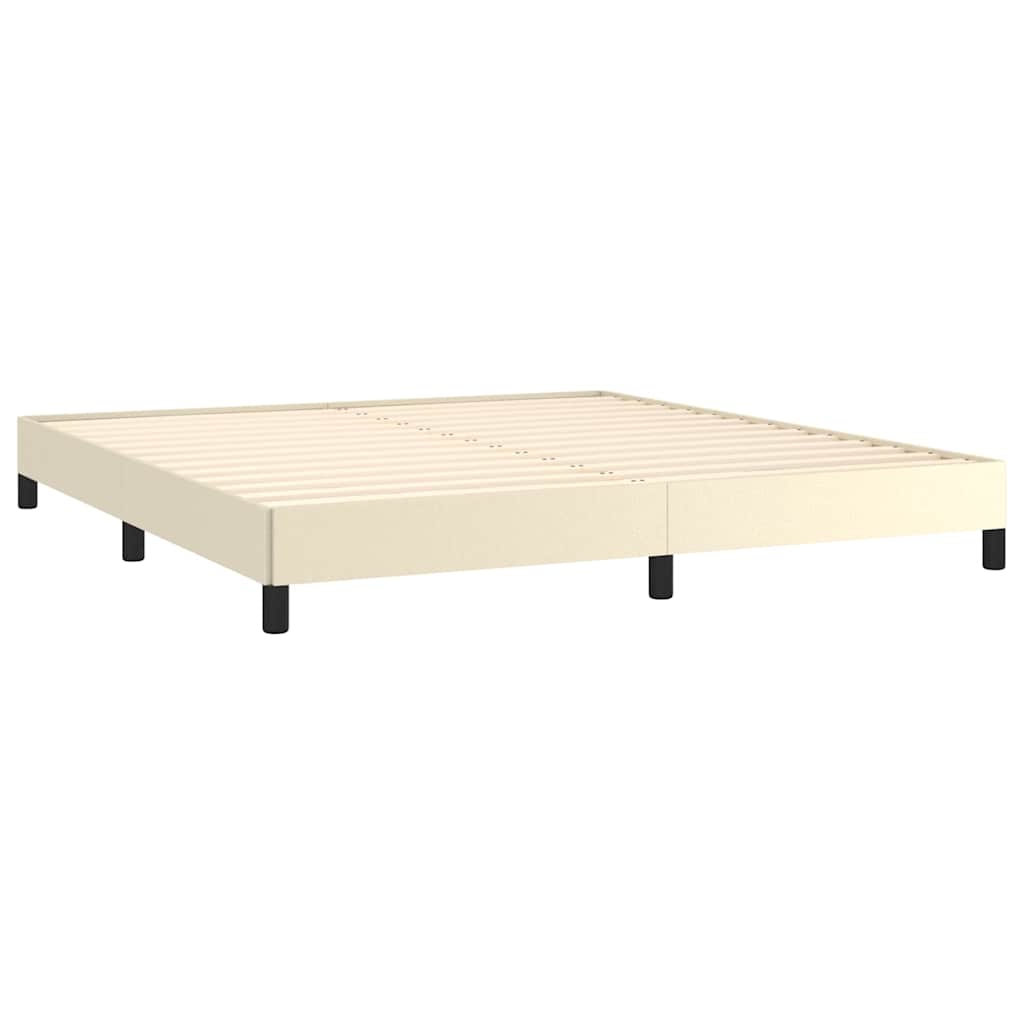 sengeramme 180x200 cm kunstlæder cremefarvet