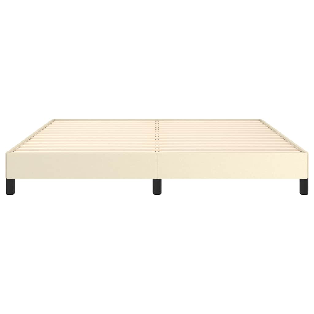 sengeramme 180x200 cm kunstlæder cremefarvet