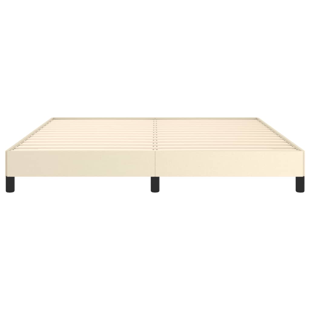 sengeramme 180x200 cm kunstlæder cremefarvet