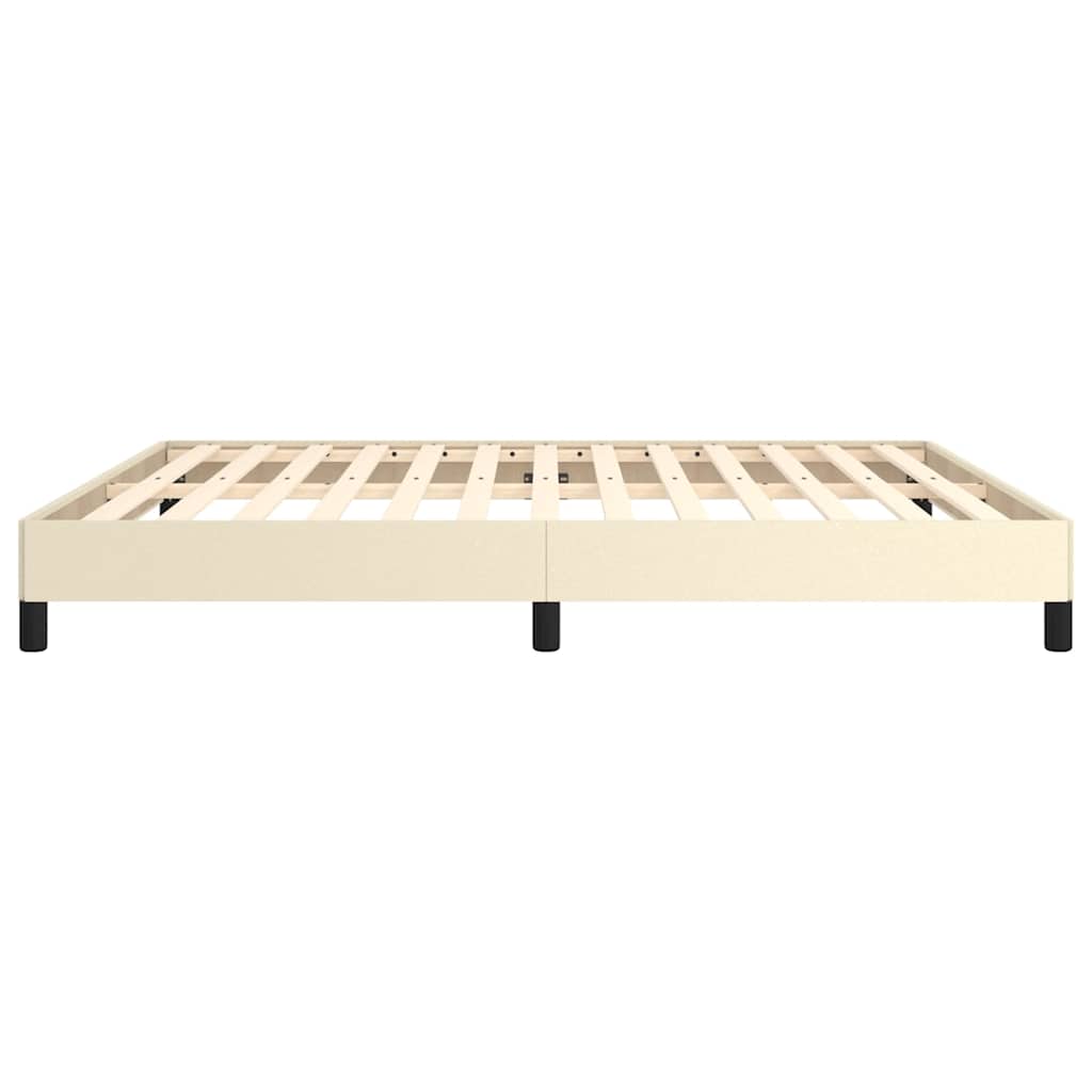 sengeramme 180x200 cm kunstlæder cremefarvet