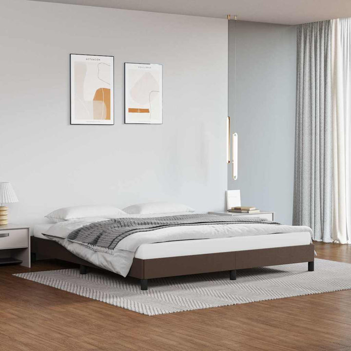 sengeramme 180x200 cm kunstlæder brun