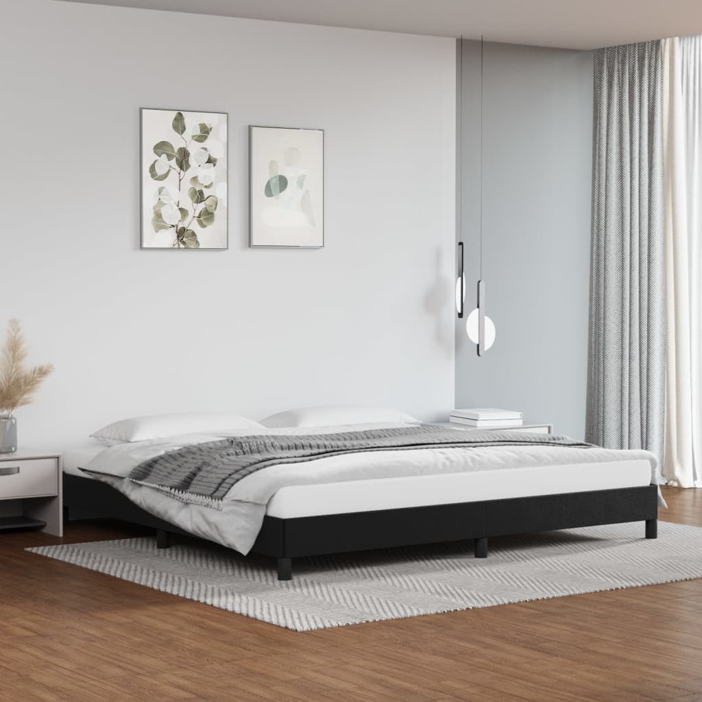 sengeramme 200x200 cm kunstlæder sort