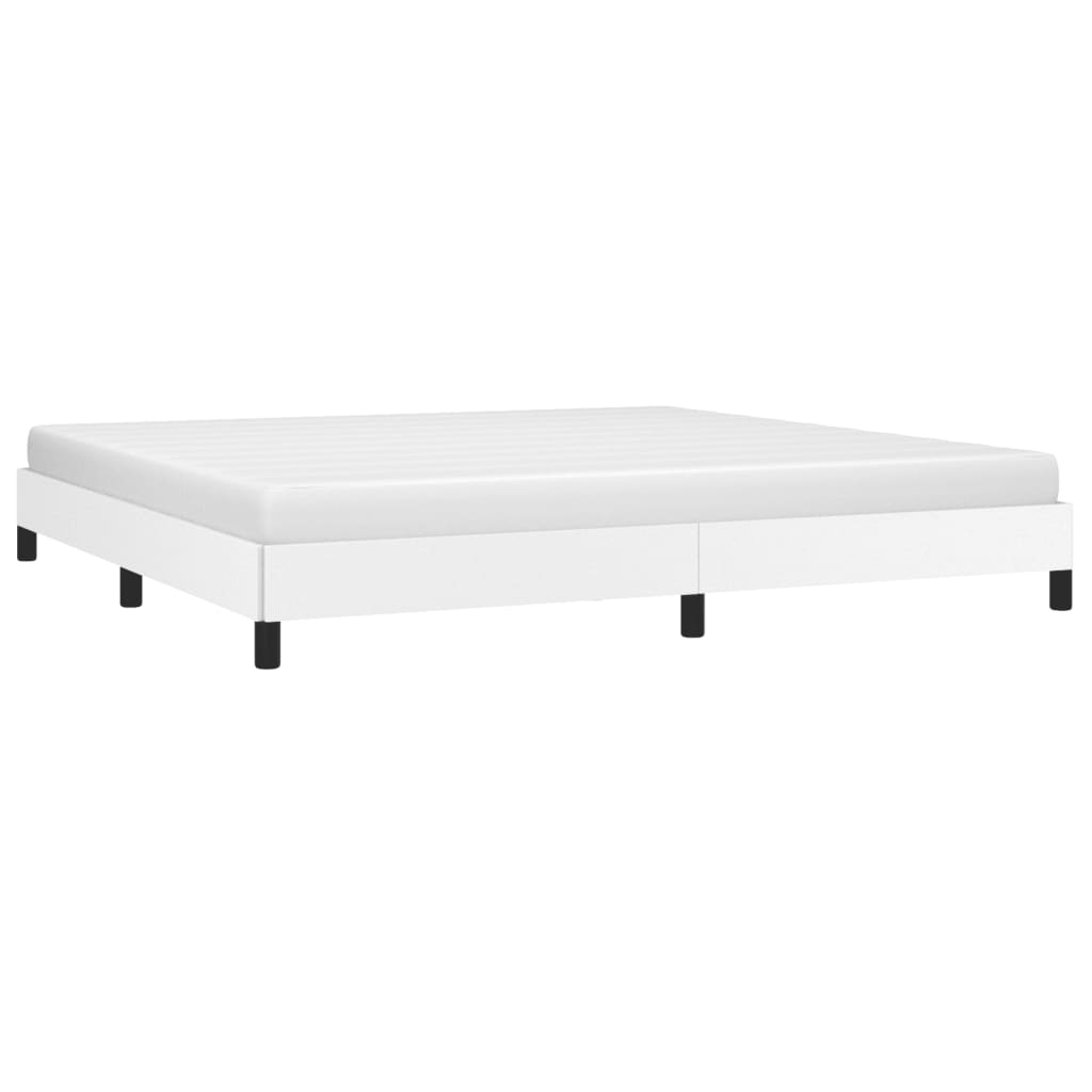 sengeramme 200x200 cm kunstlæder hvid