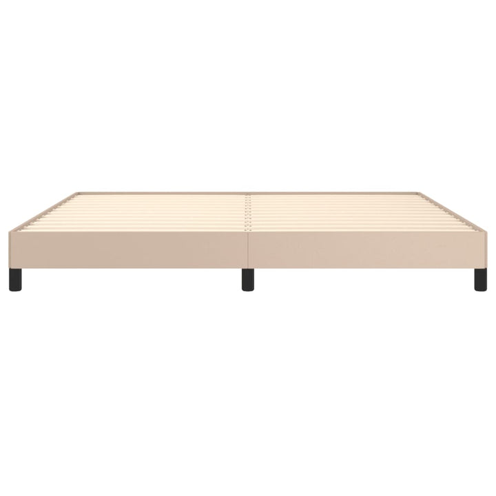 sengeramme 200x200 cm kunstlæder cappuccinofarvet