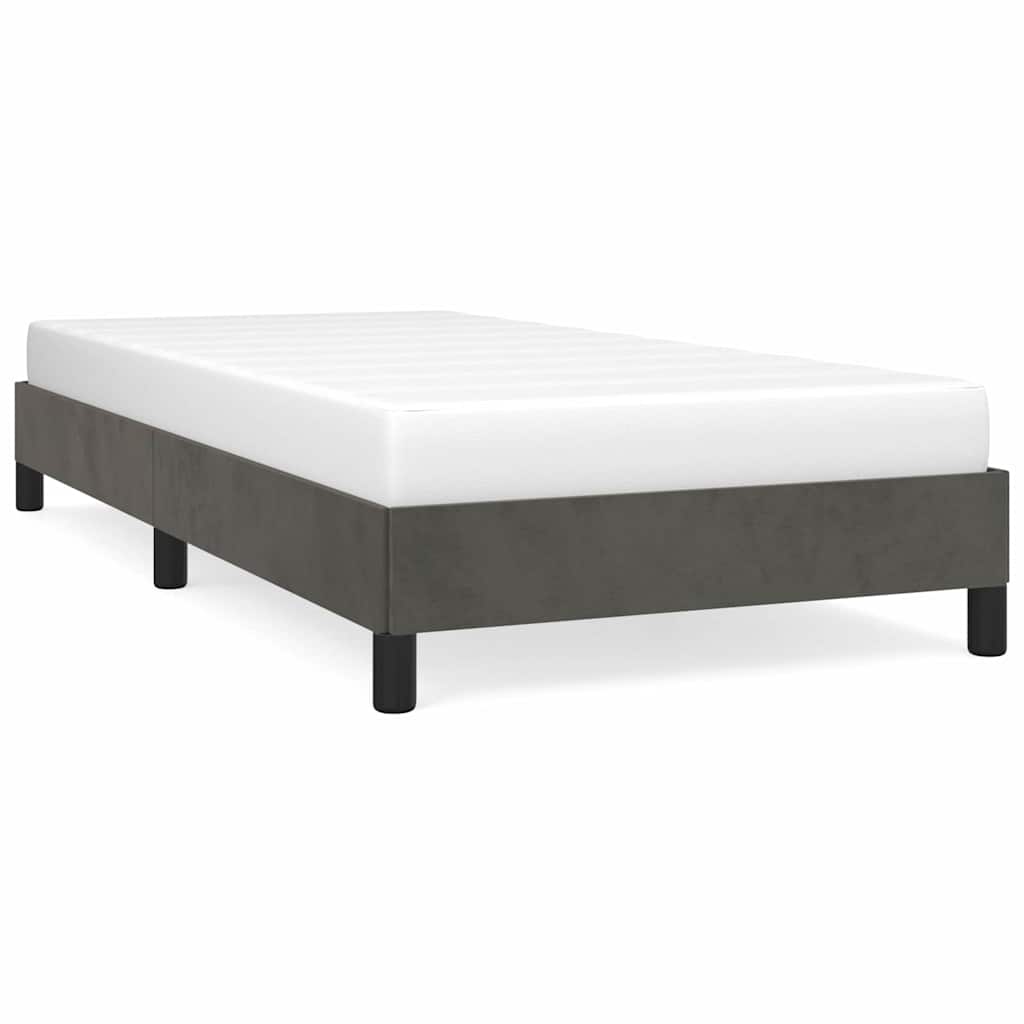 Sengeramme uden madras Mørkegrå 80x200 cm Fløjl