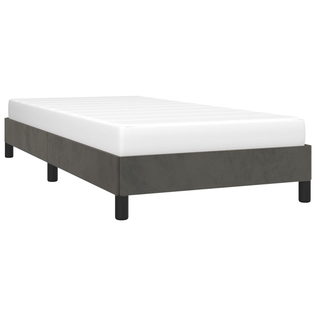 Sengeramme uden madras Mørkegrå 80x200 cm Fløjl