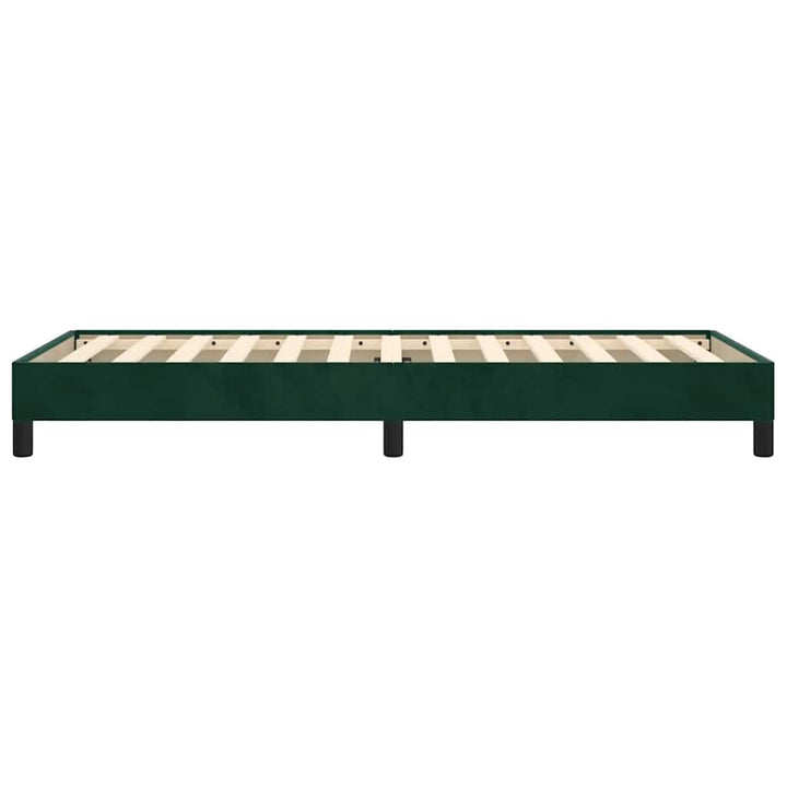 Sengeramme uden madras Mørkegrøn 80x200 cm Fløjl